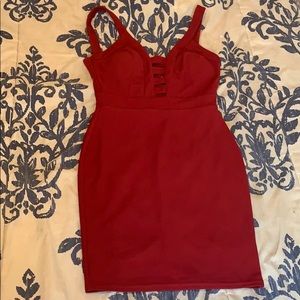 Burgundy Dress , with Gold back zipper